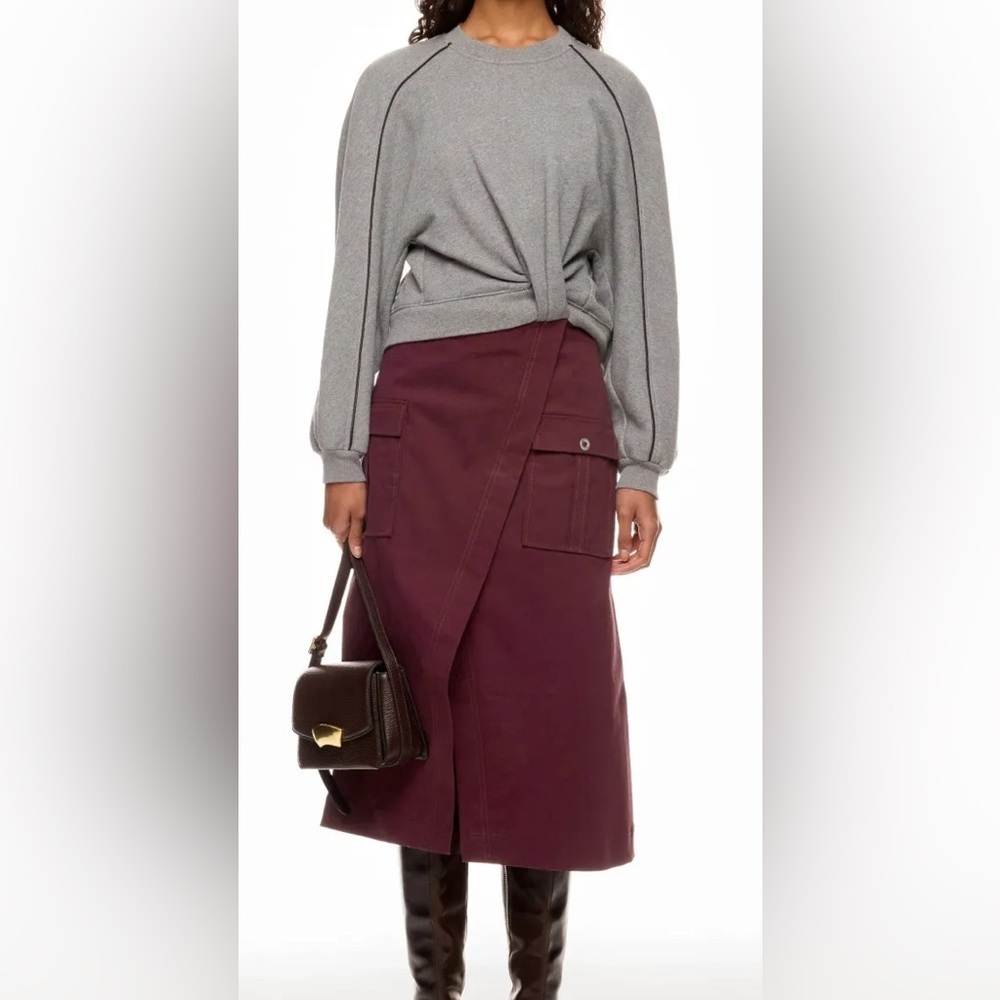 3.1 Phillip Lim Long Sleeve Draped Knit Dress - Picture 2 of 11